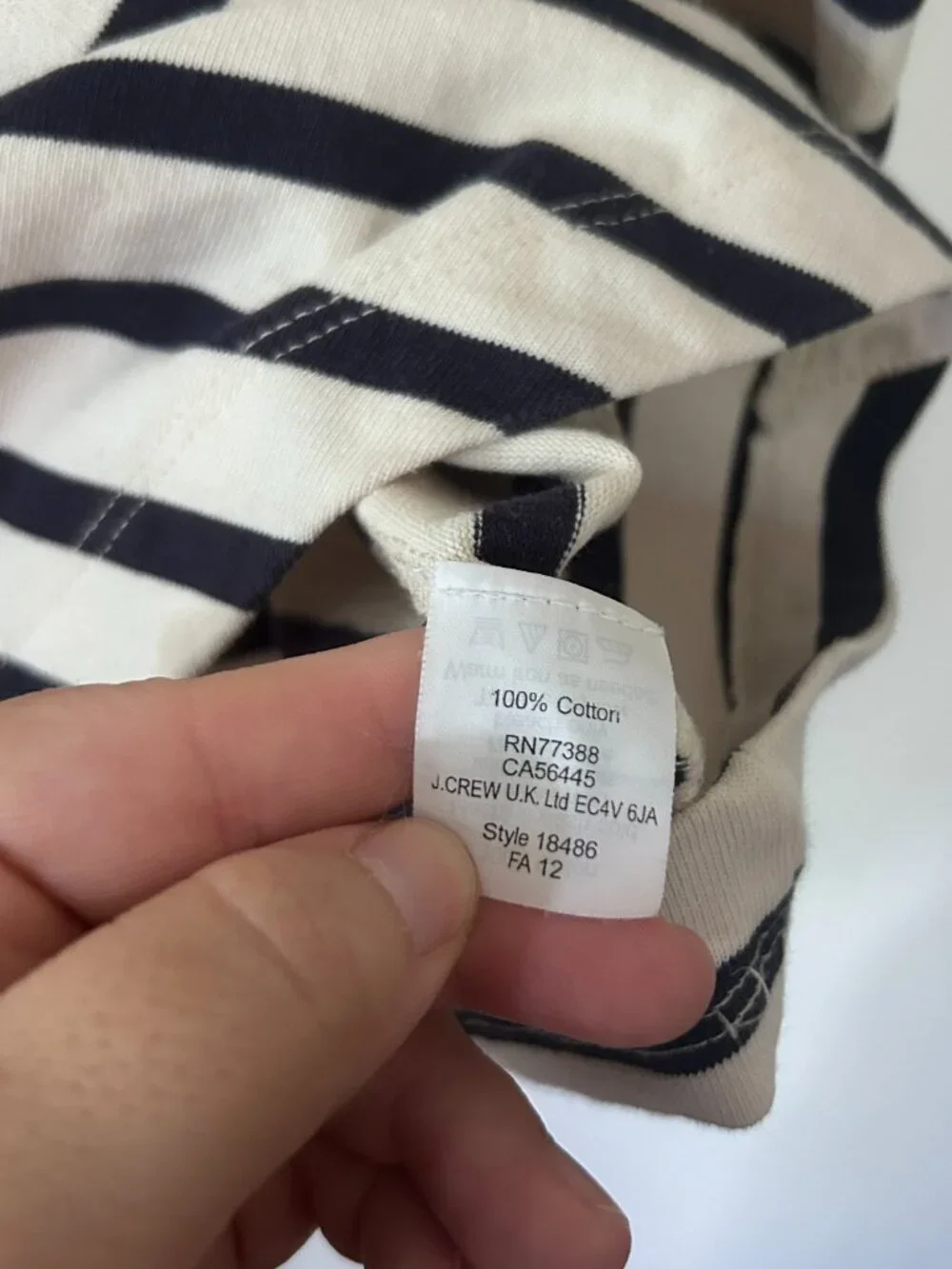 J. Crew Strutctured Nautical Top Womens XL Cream Blue Striped Preppy Yacht Coast